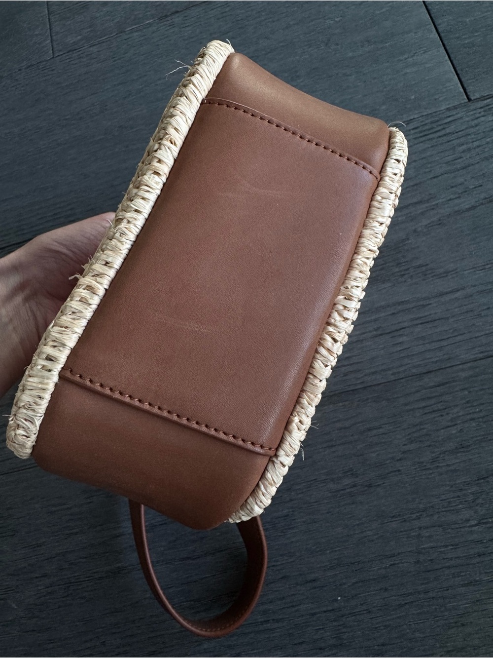 Saint Laurent Baby Le 5 A 7 Shoulder Bag in raffia and leather - Picture 3 of 12
